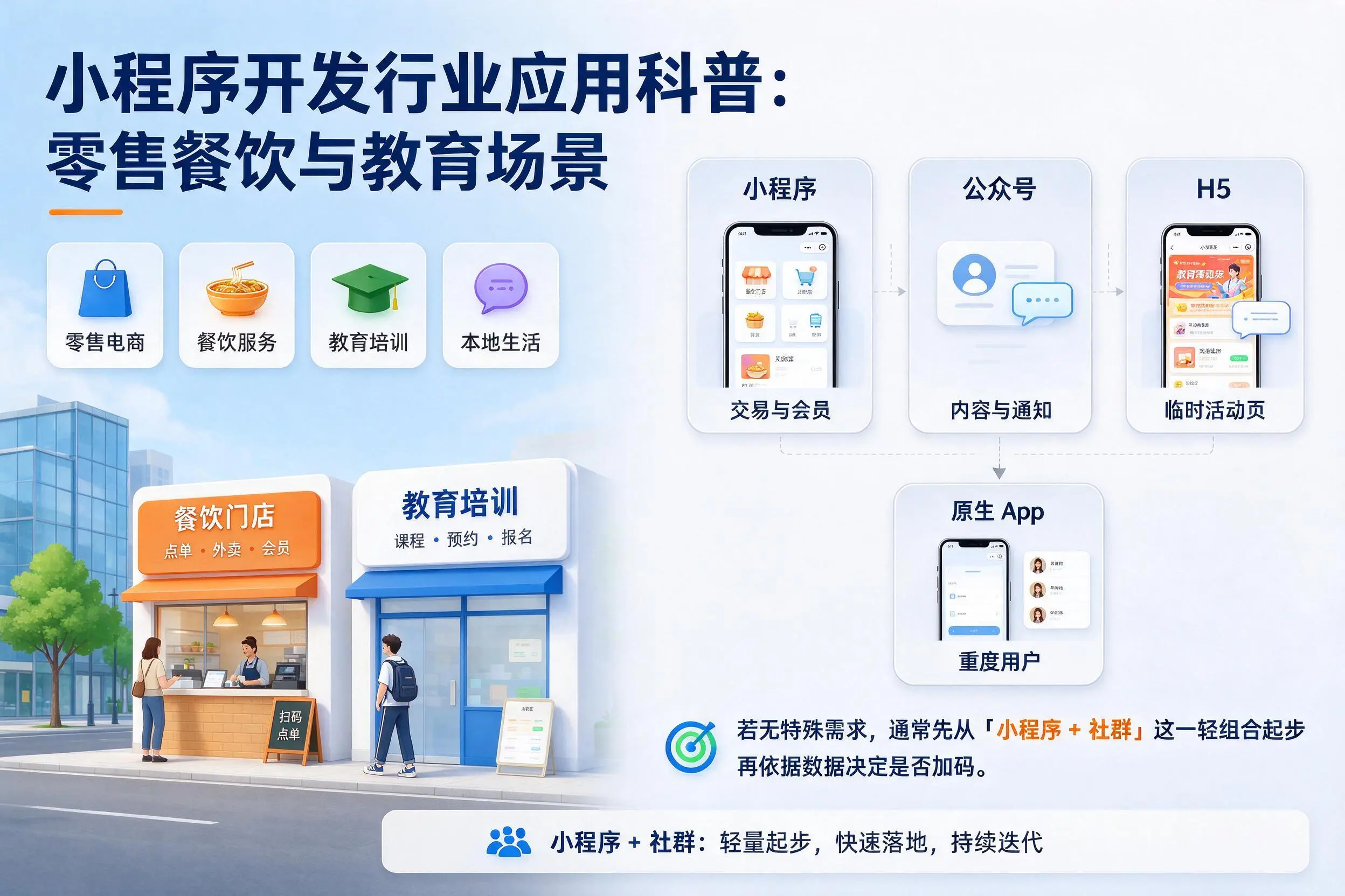 东营小程序开发行业应用科普:零售餐饮与教育场景