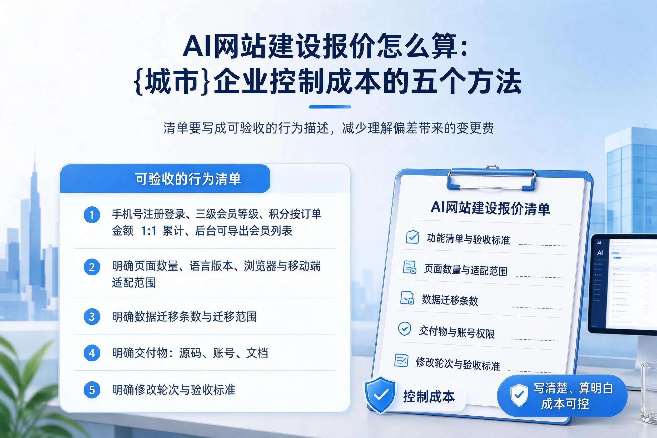 AI网站建设报价怎么算:东营企业控制成本的五个方法